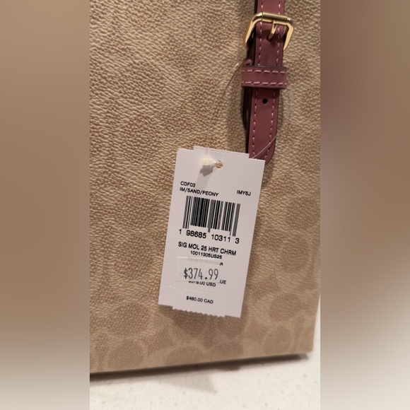 Mollie Tote 25 💖 in signature canvas with heart charm - Picture 6 of 9